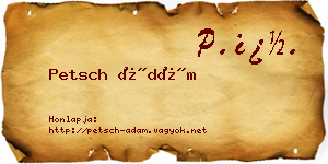 Petsch Ádám névjegykártya